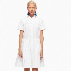 Kate Spade New York Broome Street Ivory Striped Size Xs Poplin Dress